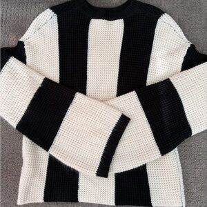 Striped Black and White Women's Sweater